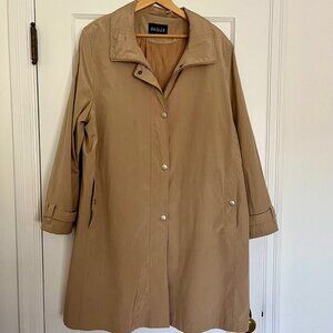 Basler Classic Tan Trench Coat | Size Large